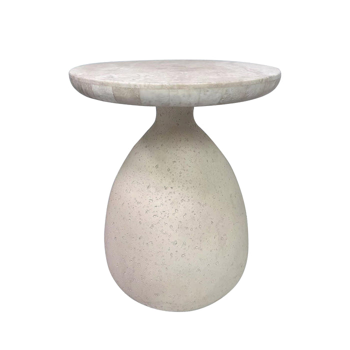Gina Cream Travertine Side Table - UK