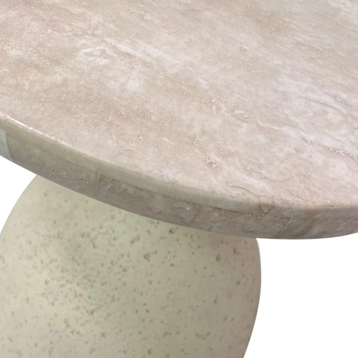 Gina Cream Travertine Side Table - UK