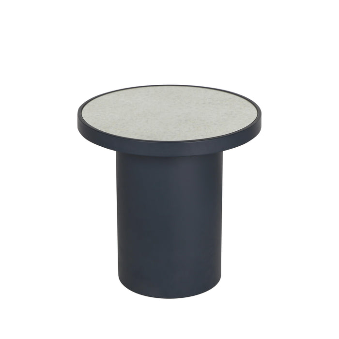 Nautilus Antique Silver Mirrored Side Table - UK