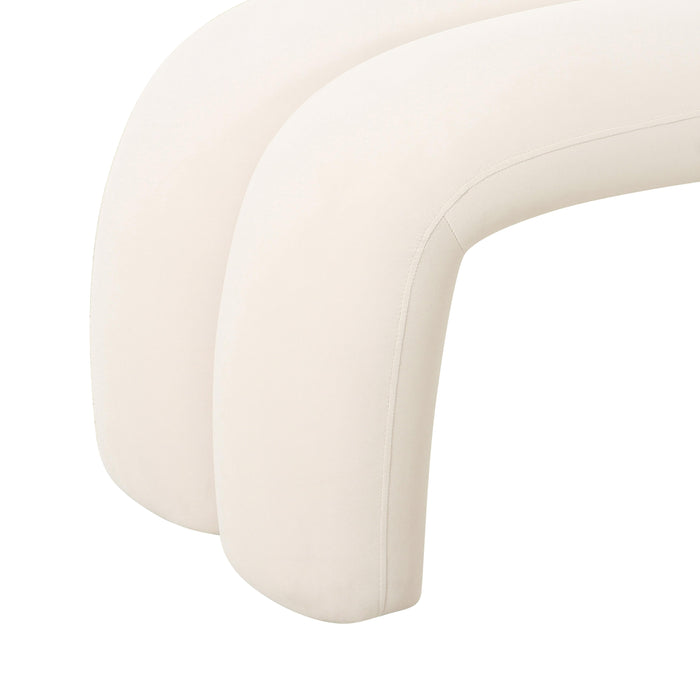 Leigh Cream Velvet Channeled Bench - UK