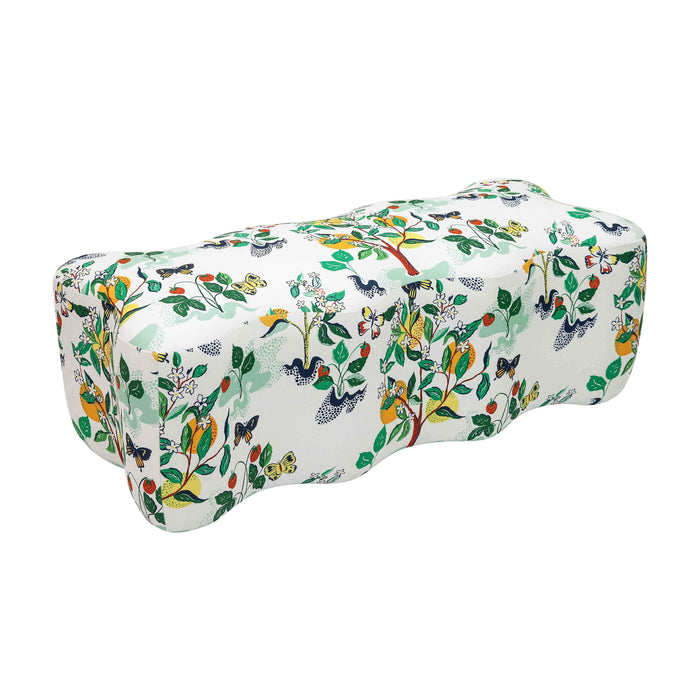 Archie Upholstered Bench in Florida Grove Print - UK