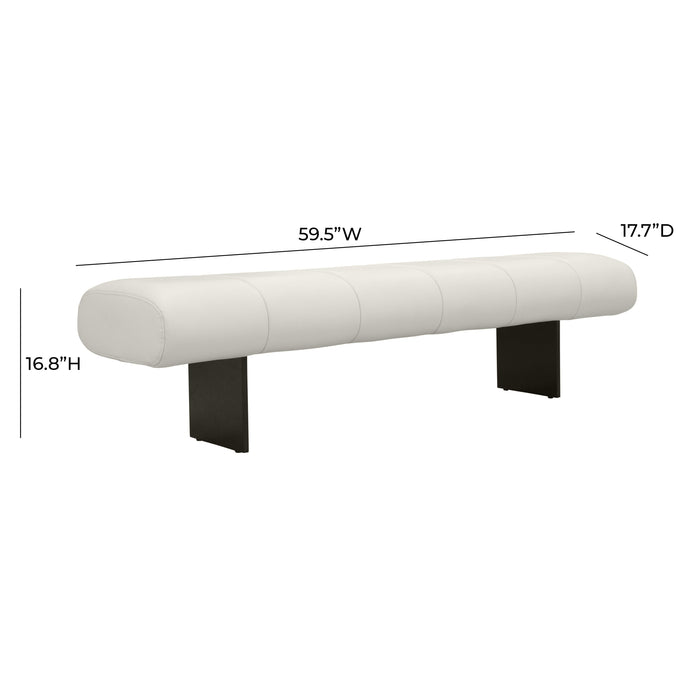 Karol Cream Performance Vegan Leather Bench - UK