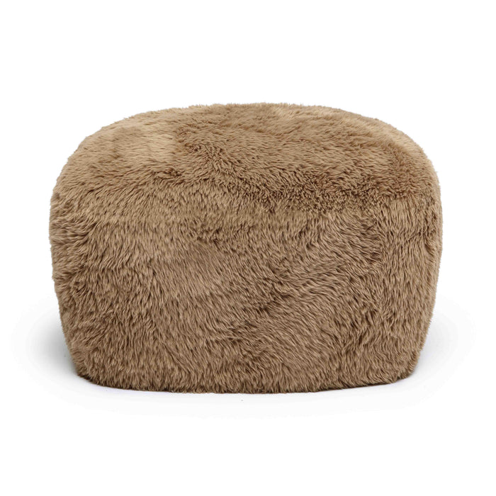 Britt Dark Taupe Vegan Shearling Ottoman