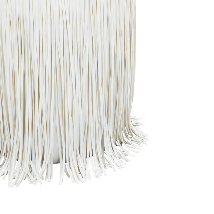 Shag Me Ivory Performance Vegan Leather Ottoman