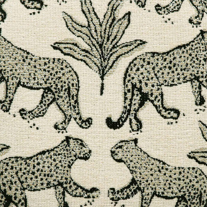 Dex Cream Leopard Jacquard Ottoman