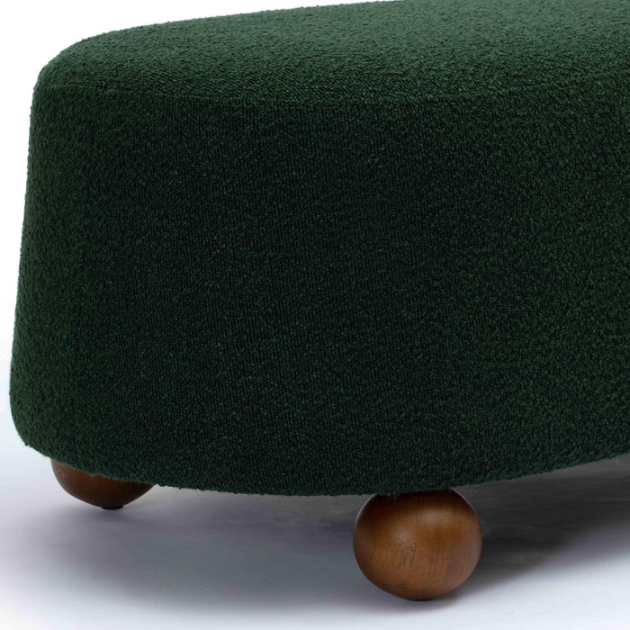Jaine Forest Green Boucle Large Ottoman