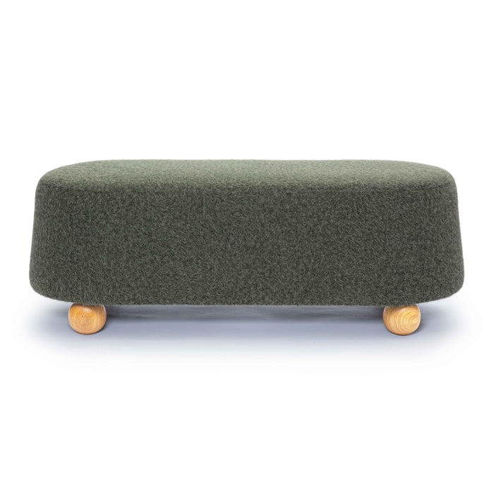 Jaine Forest Green Loose Mohair Large Ottoman