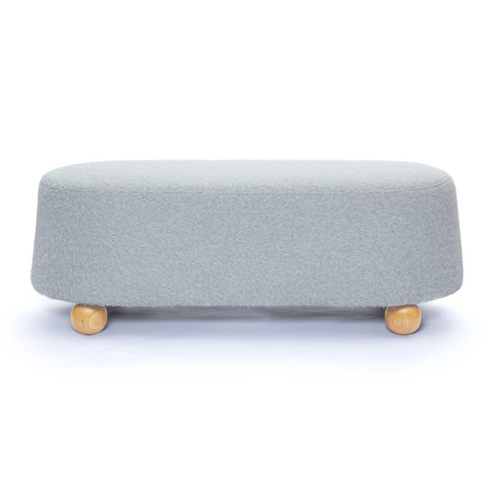 Jaine Stone Grey Loose Mohair Large Ottoman