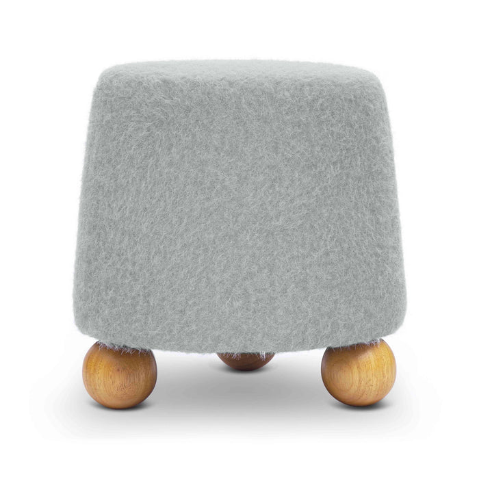 Jaine Stone Grey Loose Mohair Ottoman