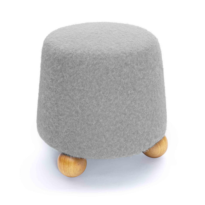 Jaine Stone Grey Loose Mohair Ottoman