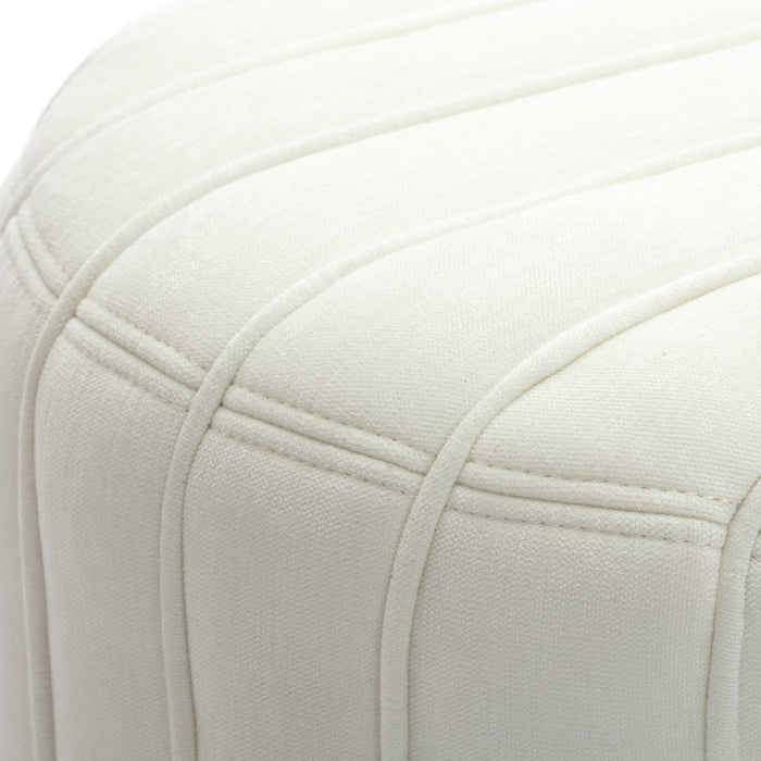 Pouch Cream Chenille Ottoman