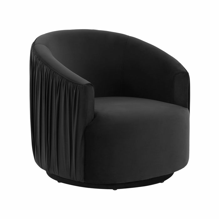 London Black Pleated Swivel Chair - UK