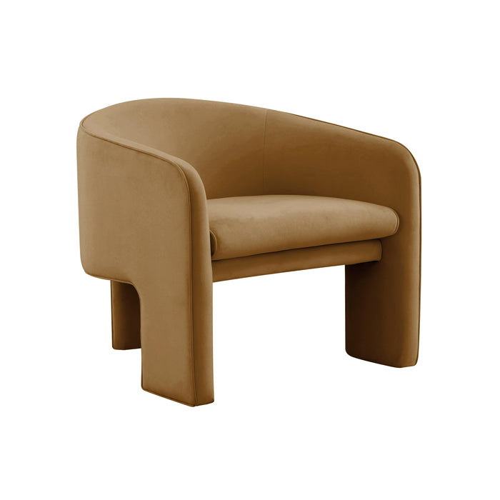 Marla Cognac Velvet Accent Chair - UK