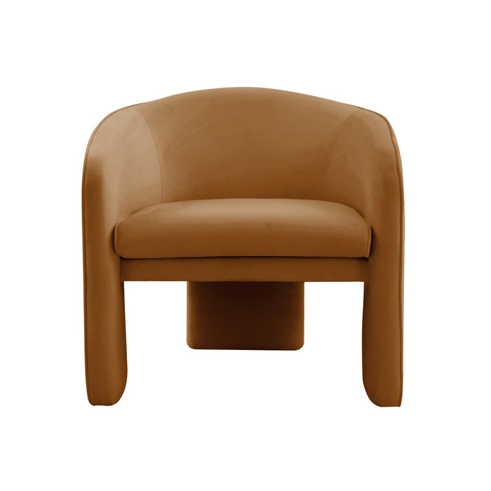 Marla Cognac Velvet Accent Chair - UK