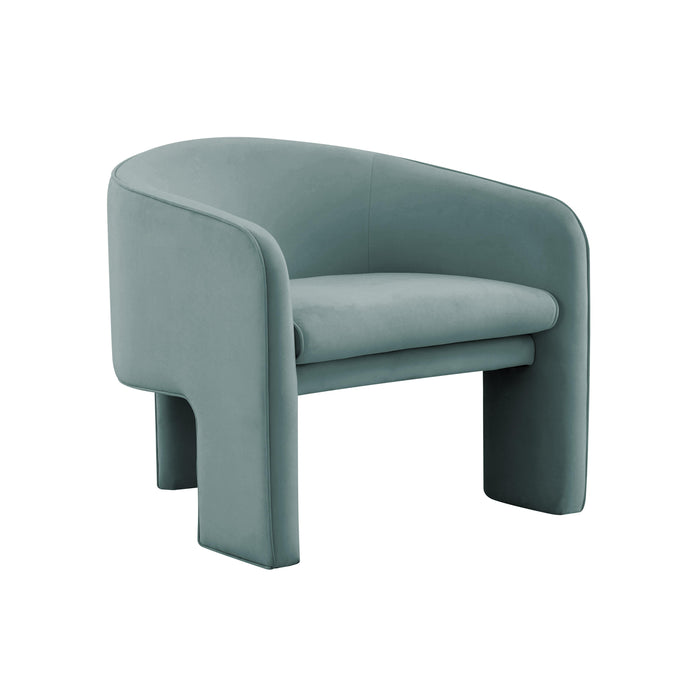 Marla Sea Blue Velvet Accent Chair - UK