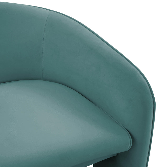 Marla Sea Blue Velvet Accent Chair - UK
