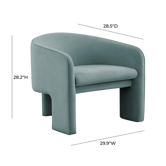 Marla Sea Blue Velvet Accent Chair - UK