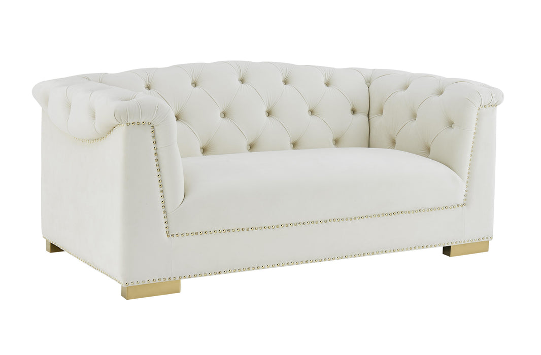 Farah Cream Velvet Loveseat