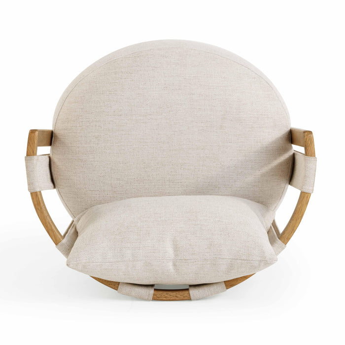 Paolo Cream Textured Weave Swivel Chair