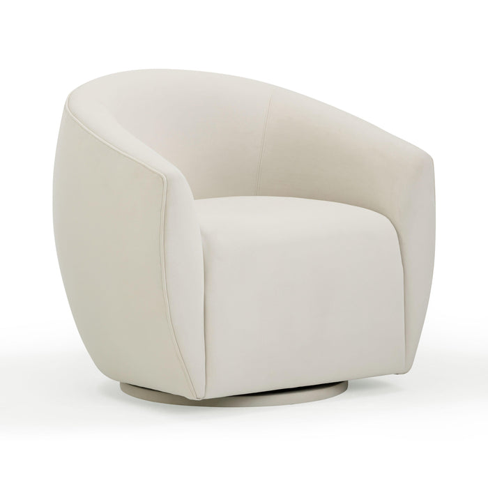 Jordan Cream Velvet Swivel Chair