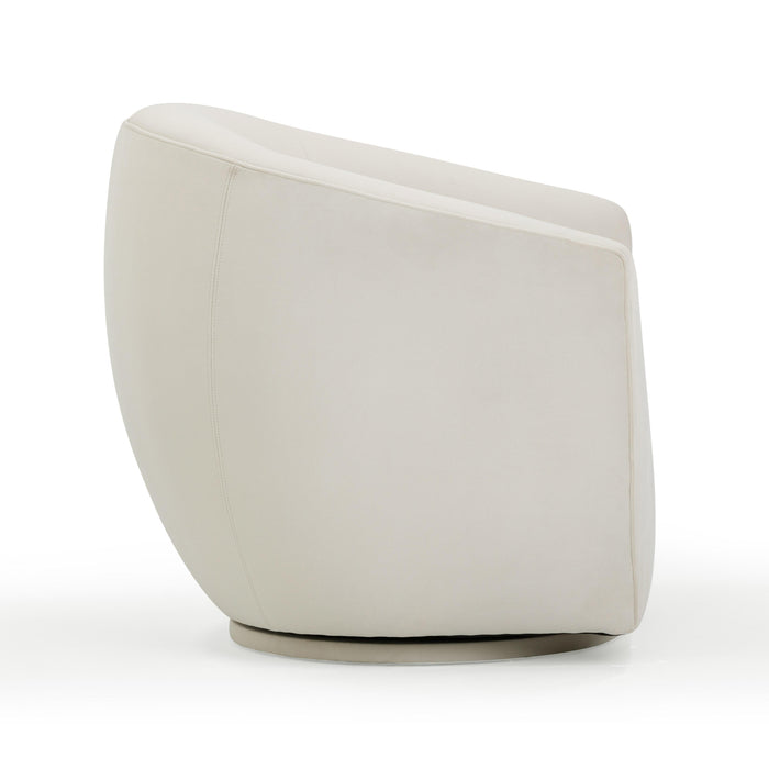 Jordan Cream Velvet Swivel Chair