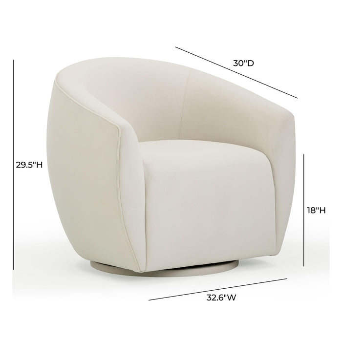 Jordan Cream Velvet Swivel Chair