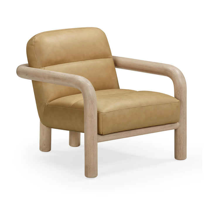Bekah Tan Genuine Leather Accent Chair