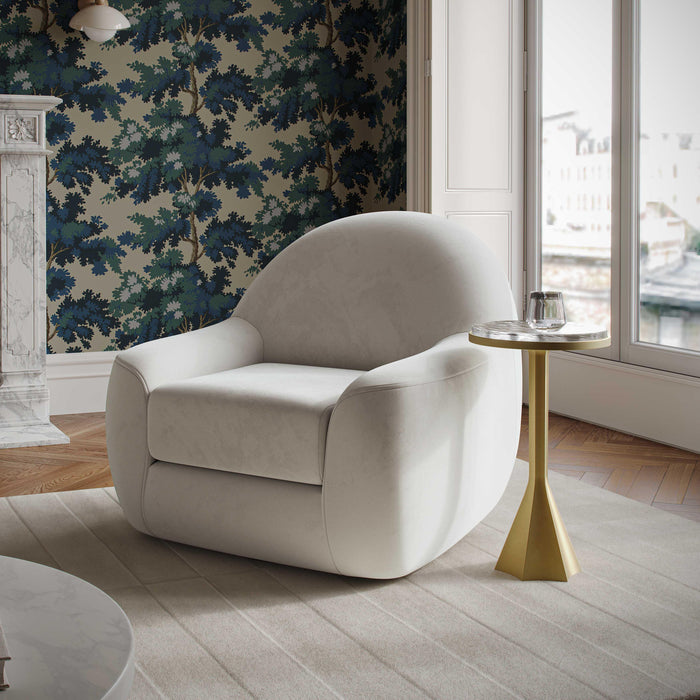 Tiago Cream Velvet Swivel Chair