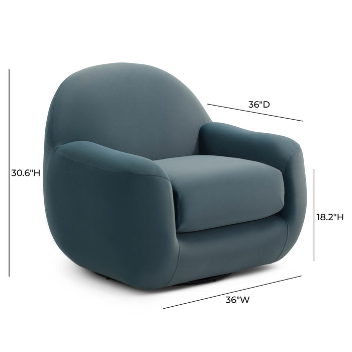 Tiago Dark Teal Velvet Swivel Chair