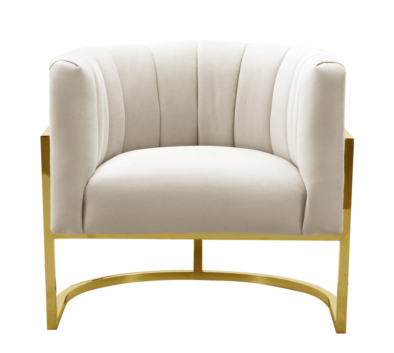 Magnolia Spotted Cream Chair with Gold - UK
