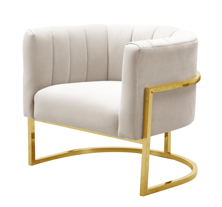 Magnolia Spotted Cream Chair with Gold - UK