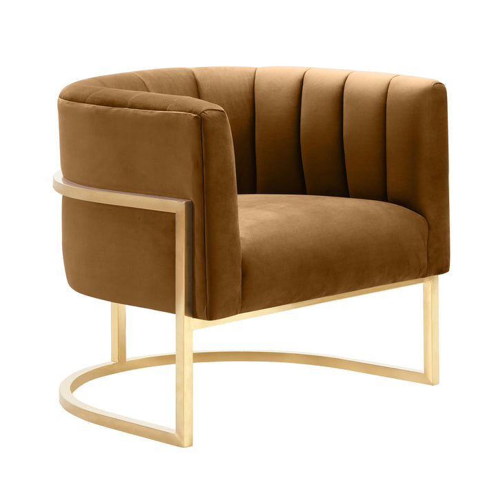 Magnolia Cognac Velvet Chair - UK