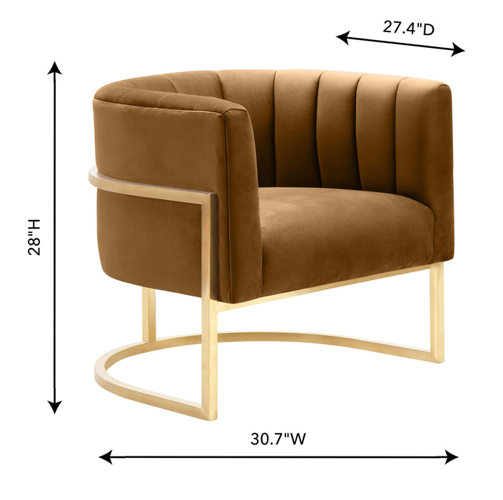 Magnolia Cognac Velvet Chair - UK