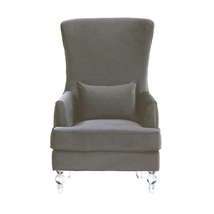Aubree Tall Chair with Acrylic Legs - Grey
