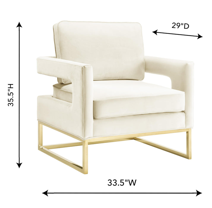 Avery Cream Velvet Chair - UK