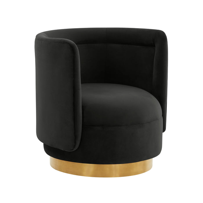 Remy Black Velvet Swivel Chair - UK