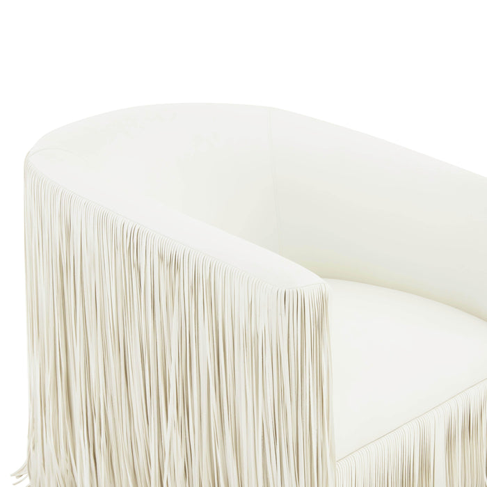 Shag Me Ivory Vegan Leather Swivel Chair - UK
