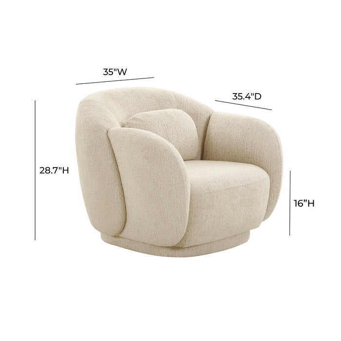 Misty Cream Boucle Accent Chair - UK
