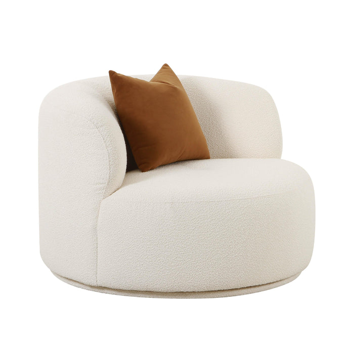 Fickle Cream Boucle Swivel Chair - UK