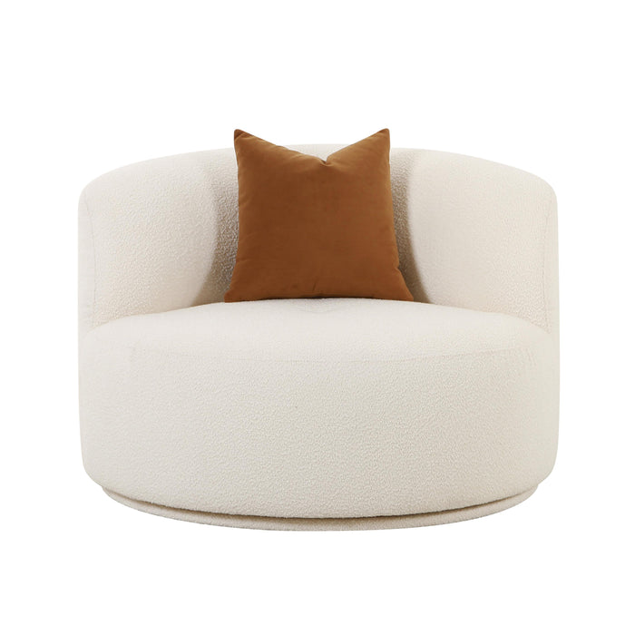 Fickle Cream Boucle Swivel Chair - UK