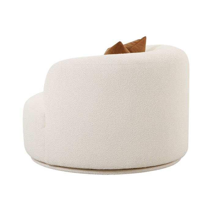 Fickle Cream Boucle Swivel Chair - UK