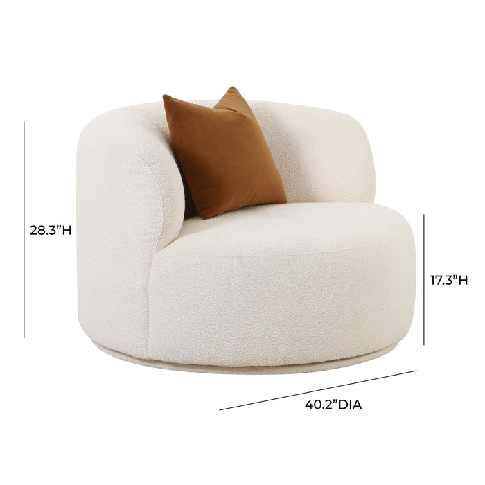 Fickle Cream Boucle Swivel Chair - UK