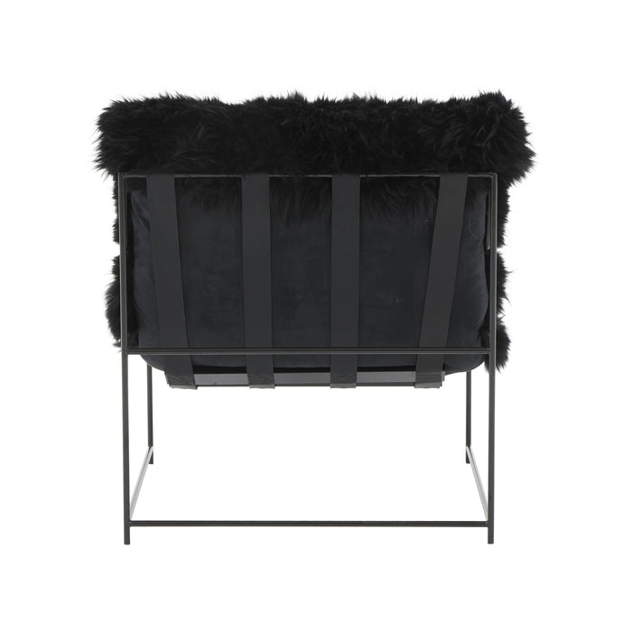 Kimi Black Genuine Sheepskin Chair - UK