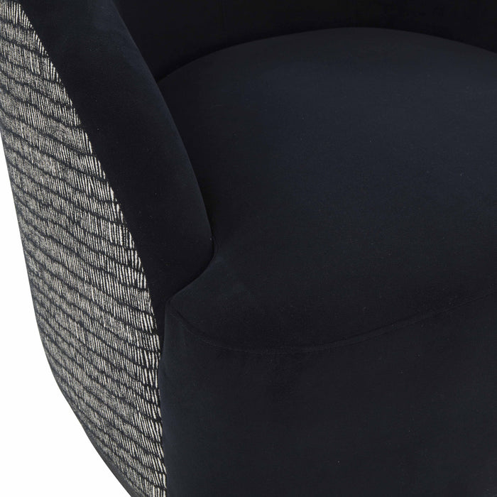 Reese Black Velvet Swivel Chair - UK