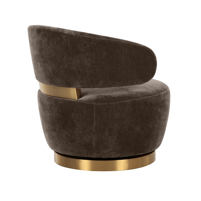 Austin Chocolate Brown Recycled Fabric Swivel Chair - UK
