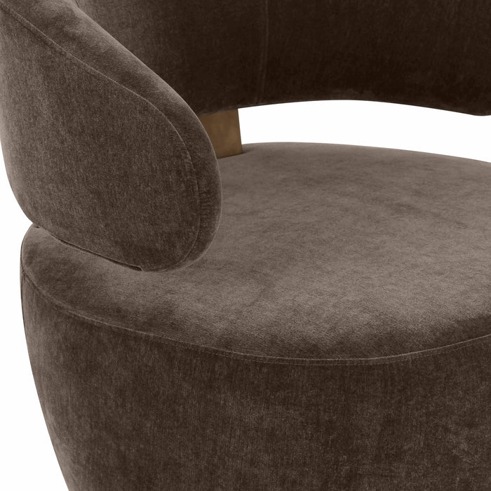 Austin Chocolate Brown Recycled Fabric Swivel Chair - UK