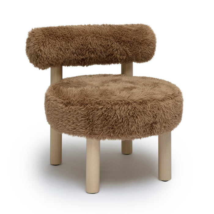 Carmel Dark Taupe Vegan Shearling Accent Chair