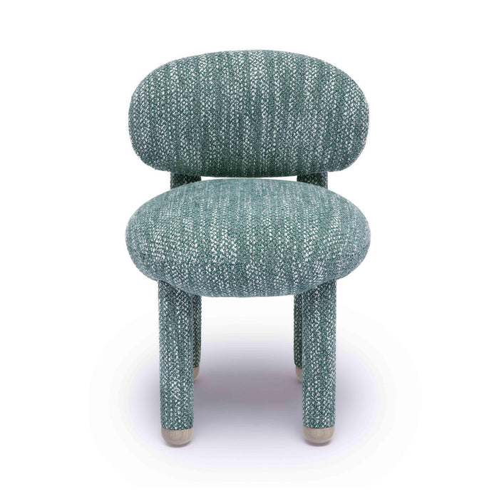 Manu Teal Nubby Performance Fabric Side Chair