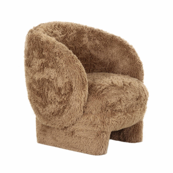 Kiki Dark Taupe Vegan Shearling Accent Chair