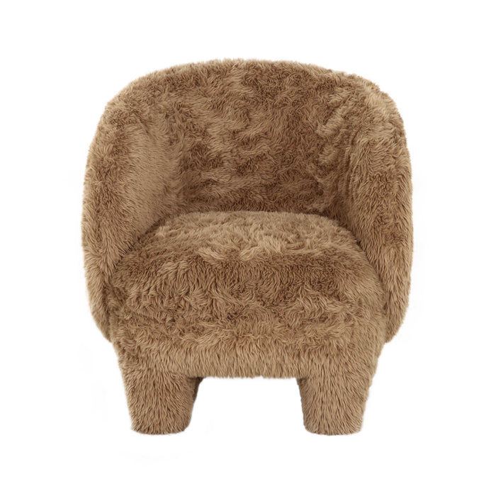 Kiki Dark Taupe Vegan Shearling Accent Chair